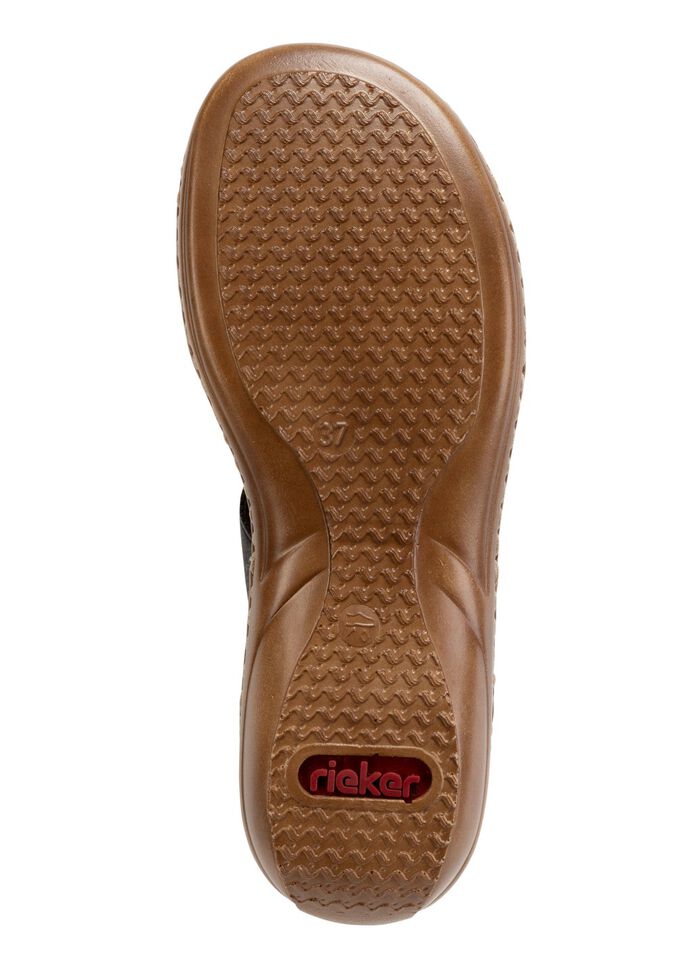 Rieker Pantolette mit dezenter Pr&auml;gung und Metallschmuck 