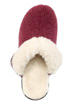 Warme Damen-Hausschuhe, Weite H, mit Wolle BORDEAUX