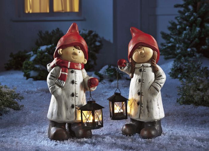 Winterkinder mit Laterne 