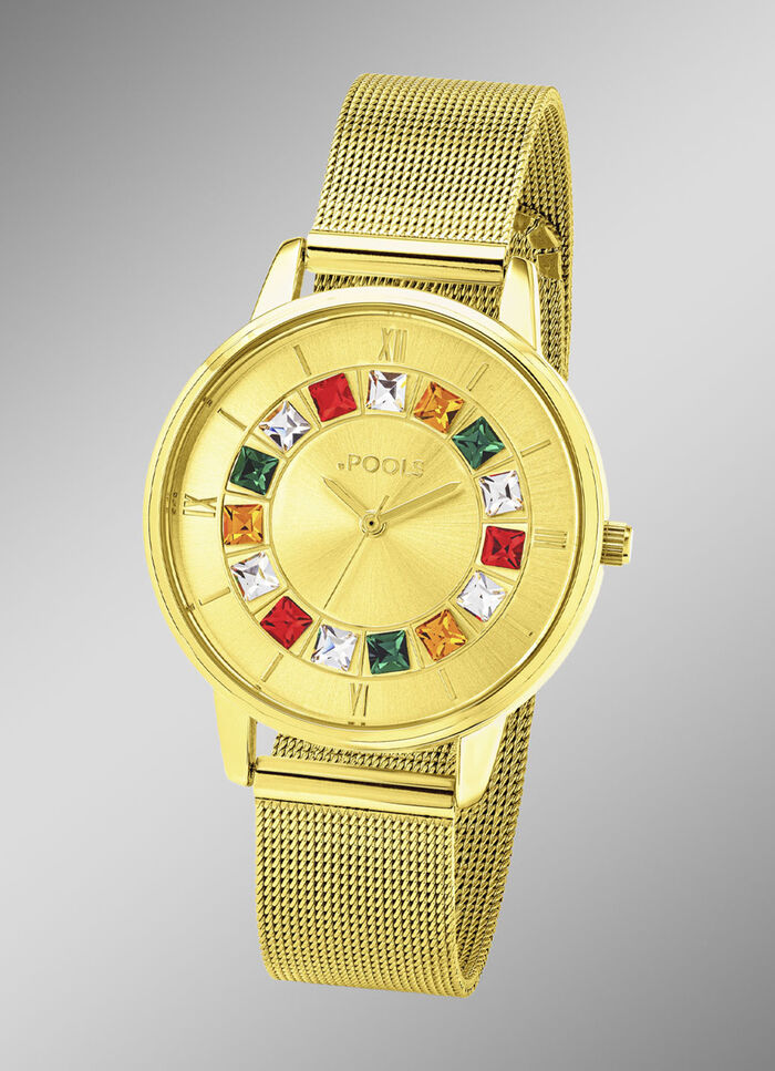 Schöne Quartz-Damenuhr POOLS 2241 