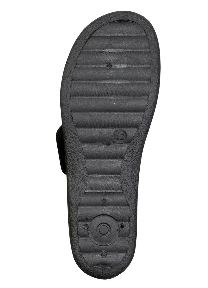 Gefütterte Herren-Hausschuhe, mit Schurwolle SCHWARZ