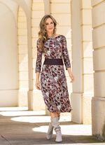 Kleid mit Lederimitat-Einsatz 