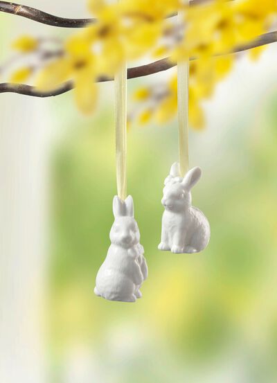 Hasenh&auml;nger aus hochwertigem Porzellan, 2er-Set 