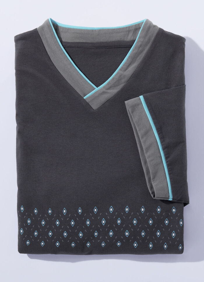 Zweierpack Nachthemden mit V-Ausschnitt und Seitenschlitz 