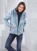 Jacke mit 2-Wege-Reißverschluss EISBLAU