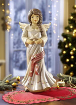 Engel mit Stern aus Feinsteingut 