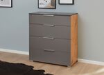 Kommodenserie mit Griffen in Chrom-Optik EICHE-ANTHRAZIT