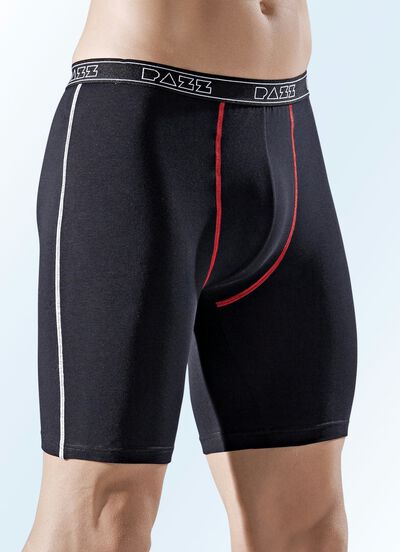 Viererpack Longpants, uni mit Kontrastn&auml;hten 