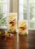 LED-Echtwachskerzen mit Flackereffekt, 2er-Set 