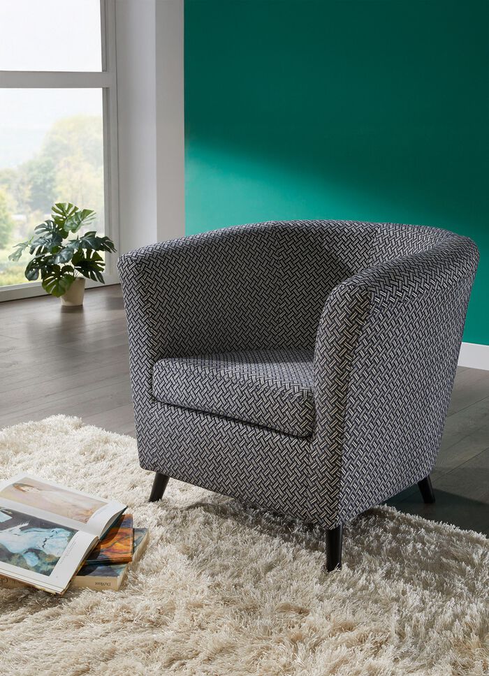 Sessel auf stabilem Holzgrundgestell GRAU