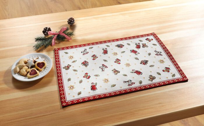 Gobelin-Tischserie CREME-ROT