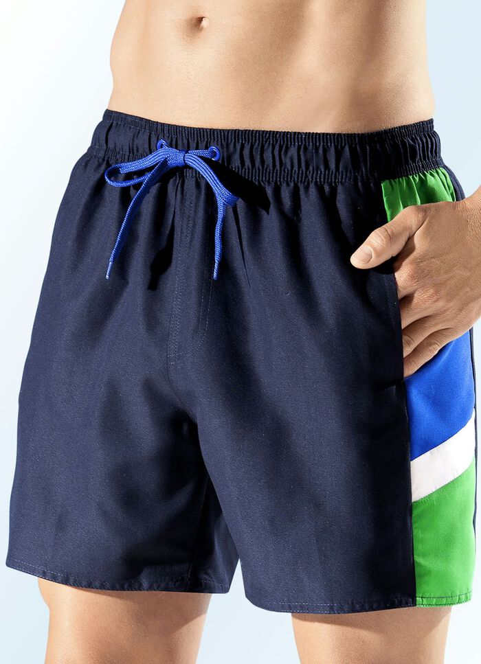 Badeshorts mit seitlichen Einsätzen, Microfaser 