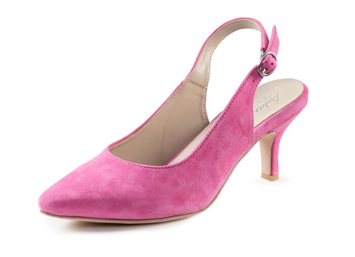 Andrea Conti Sling-Pumps aus weichem Samt-Chevreauleder PINK