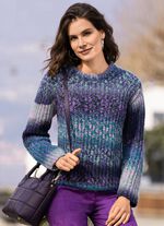 Pullover mit Alpaka und tollem Farbverlauf LILA-GRÜN-MULTICOLOR