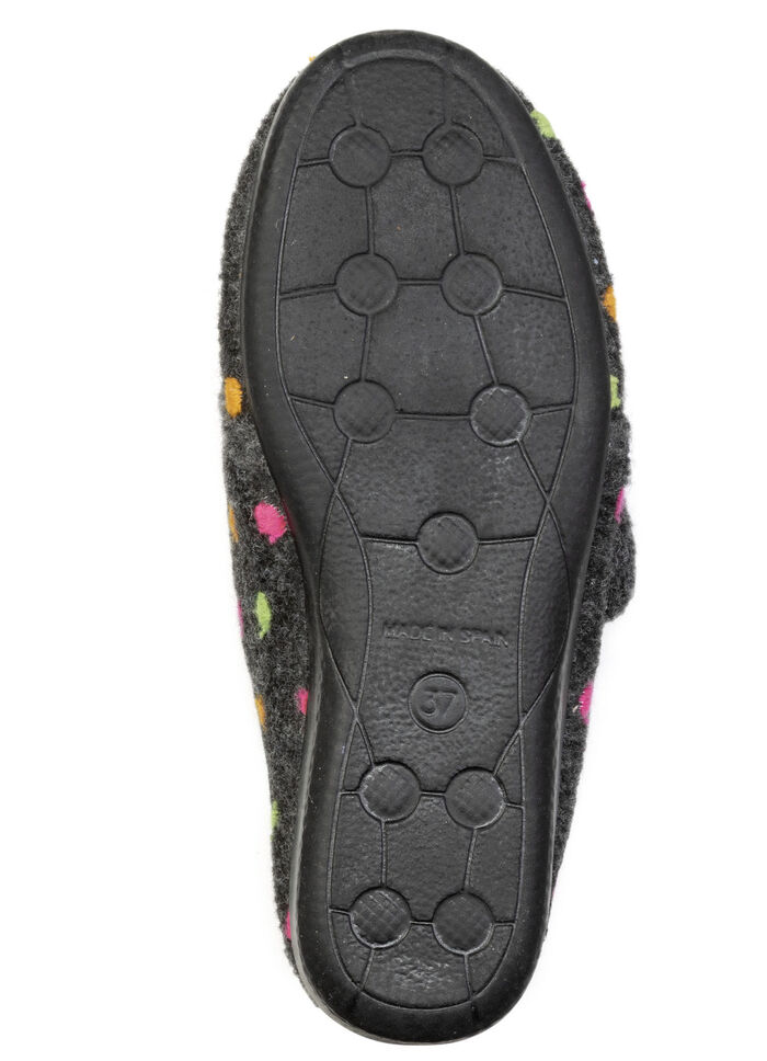 Laurina, klassische Damen-Hausschuhe, mit Klettverschluss ANTHRAZIT