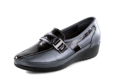 ELENA EDEN Slipper aus Nappaleder und geprägtem Lackleder 