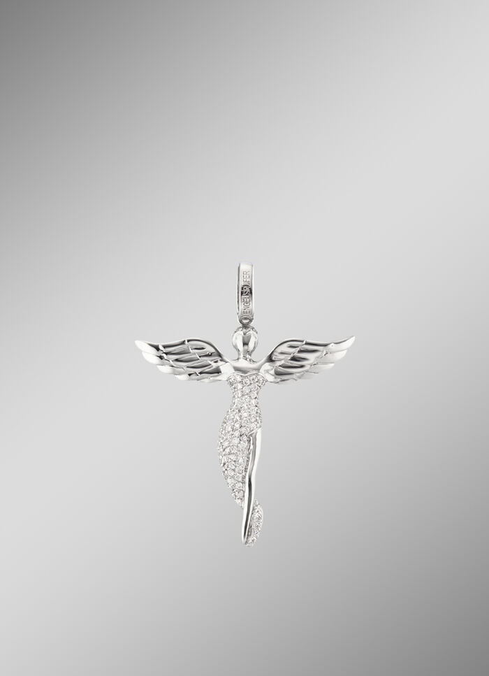 Schutzengel Anh&auml;nger mit Zirkonia 