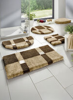 Badgarnitur mit rutschhemmender Rückseite BEIGE-BRAUN