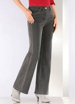 Jeans mit Ziersteppungen im Ethno-Stil 