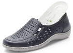 Waldläufer, sommerliche Damen-Slipper, Weite H, mit herausnehmbarem Fußbett DUNKELBLAU