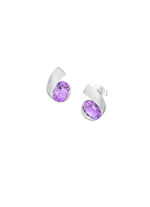 Moderne Ohrstecker mit echt Amethyst 