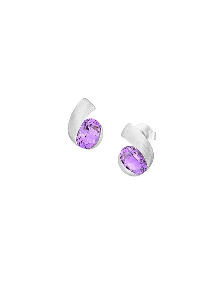 Moderne Ohrstecker mit echt Amethyst 