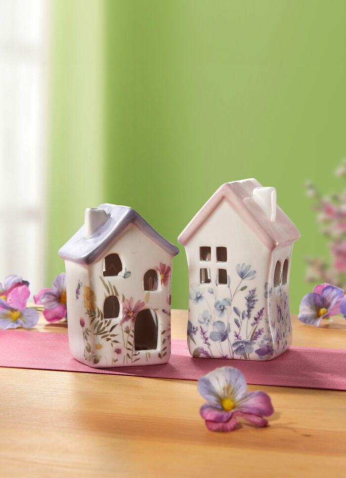 Deko-H&auml;uschen aus Keramik, 2er-Set 