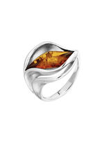 Eleganter Damenring mit echt Bernstein 