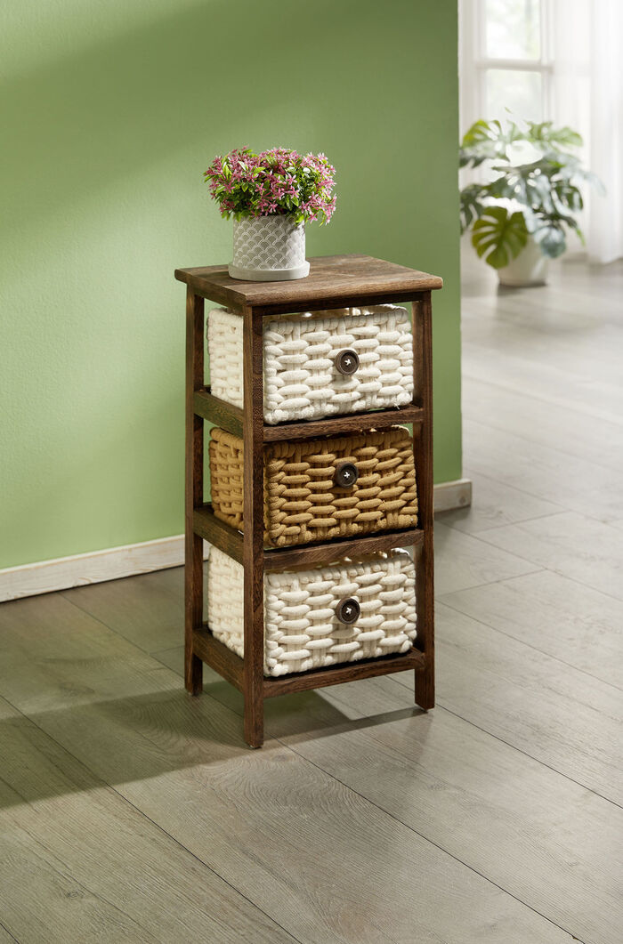 Dekoratives Regal mit Gestell aus Massivholz BRAUN