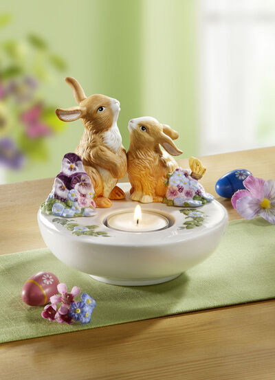 Teelichthalter aus Biskuitporzellan 