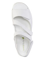 Waldläufer, bequeme Damen-Sandalen, Weite H, mit herausnehmbarem Fußbett WEISS