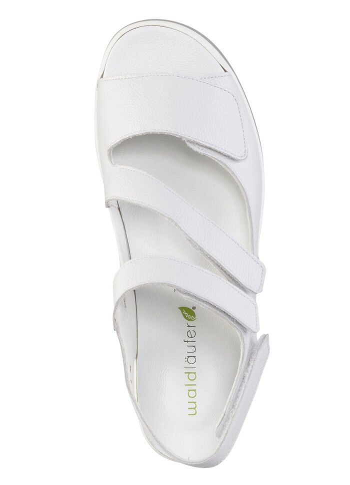 Waldläufer, bequeme Damen-Sandalen, Weite H, mit herausnehmbarem Fußbett WEISS