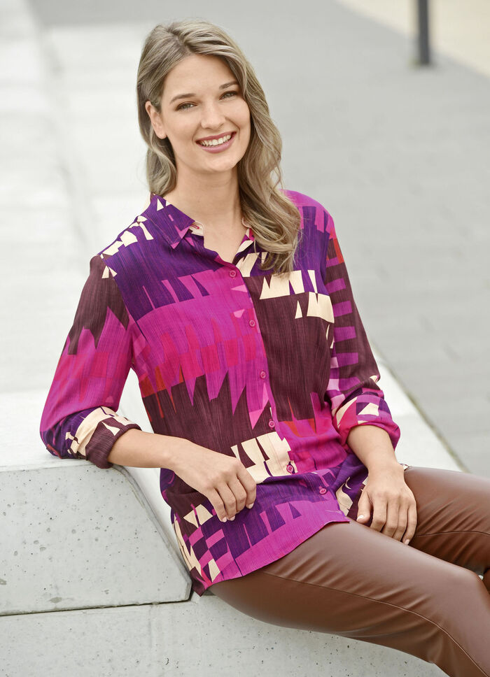 Bluse mit farbbrillantem Druck 