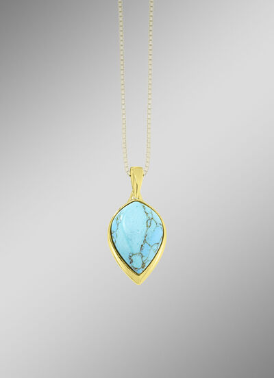 Vergoldeter Anhänger mit Türkis 