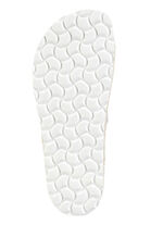 ELENA EDEN Pantolette aus grob gewebtem Textilmaterial JEANS-WEISS