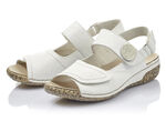 Rieker, bequeme Damen-Sandalen, Weite H, mit herausnehmbarem Fußbett WEISS