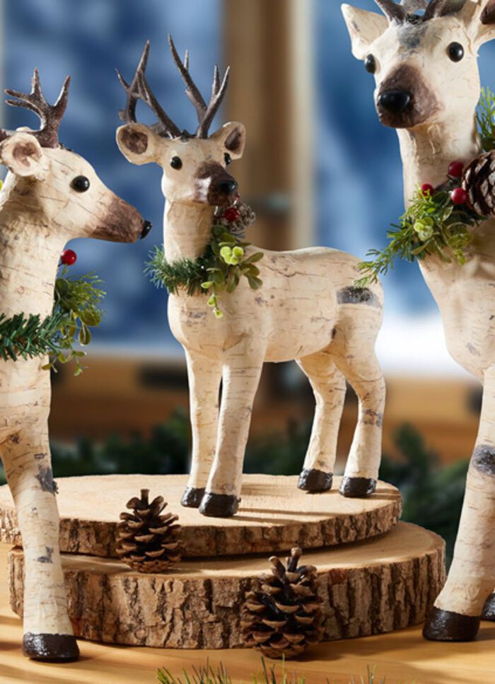 Rentier aus Styropor in Birkenoptik 