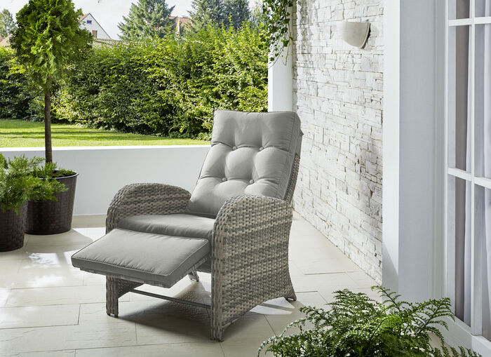 Gro&szlig;z&uuml;giger Komfort-Sessel mit passendem Sitzkissen GRAU