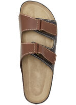 GINO GALANTE, klassische Herren-Pantoletten, aus Leder MARONE-SCHWARZ