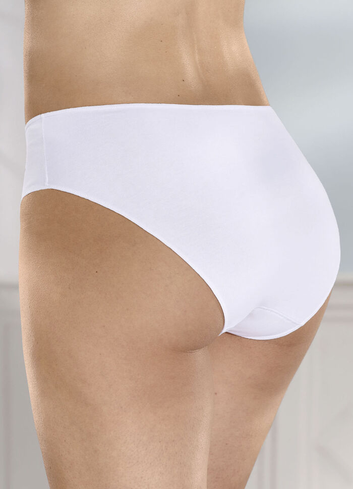 Viererpack Slips mit besonders flachen Abschl&uuml;ssen WEISS
