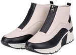 Rieker, stylische Damen-Boots, Weite G, mit Rei&szlig;verschluss ECRU-SCHWARZ