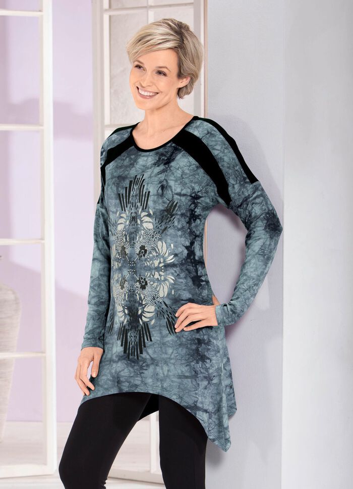 Longshirt in aktueller Batik-Optik in 2 Farben 
