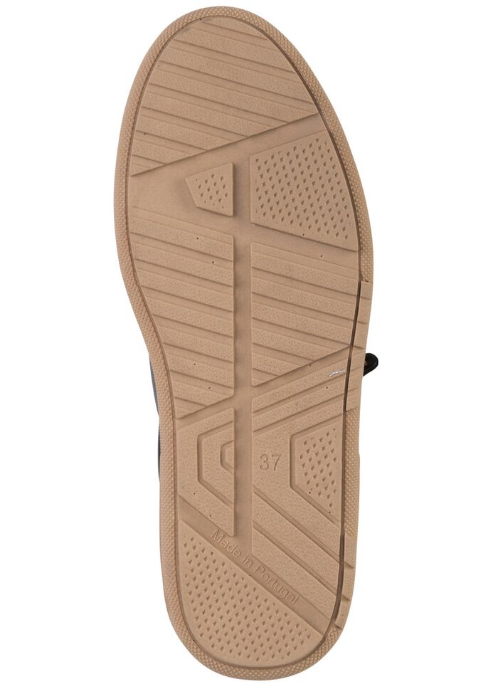 ELENA EDEN Schn&uuml;rschuh mit Velour-Besatz SCHWARZ-BEIGE