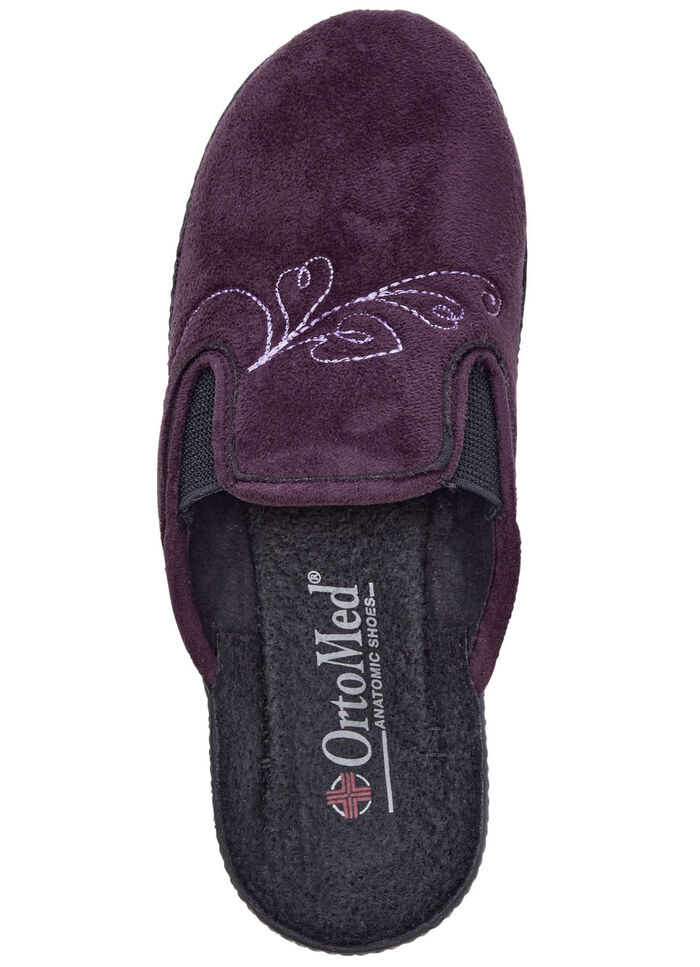 Zweierpack, klassische Damen-Hausschuhe, Weite H, mit Gummizug 1x MARINE 1x CHIANTI