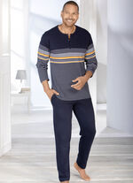 Schlafanzug mit Knopfleiste und offenen Abschlüssen  