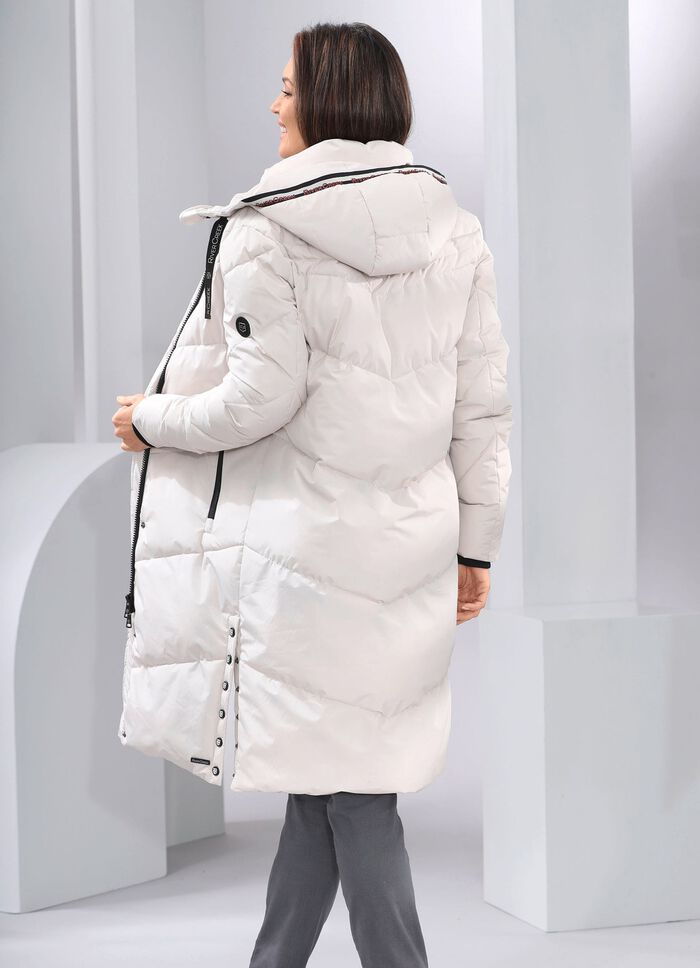 Mantel mit fester Kapuze BEIGE