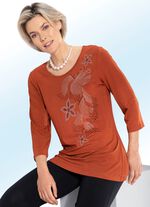 Shirt mit Strass- und Pl&auml;ttchenzier 
