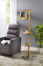 Stehleuchte mit kleinen Ablageb&ouml;den 