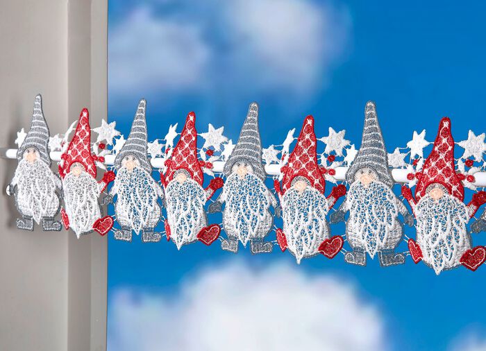 Stangendekoration aus echter Plauener Spitze 