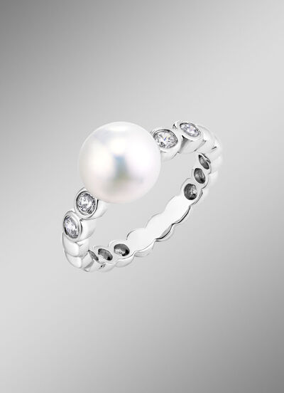 Damenring mit Süßwasser-Zuchtperle 